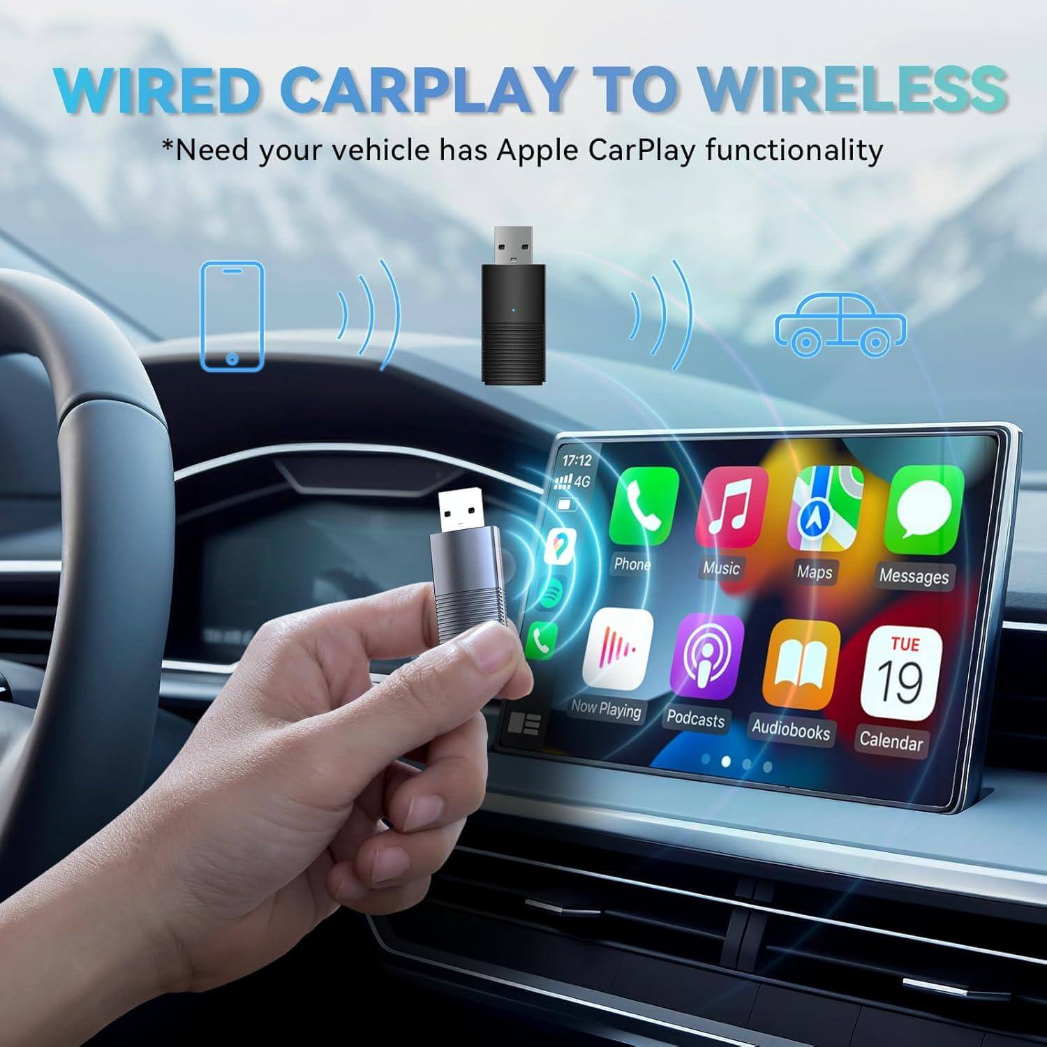 OTTOCAST Mini – محول لاسلكي لـ CarPlay و Android Auto