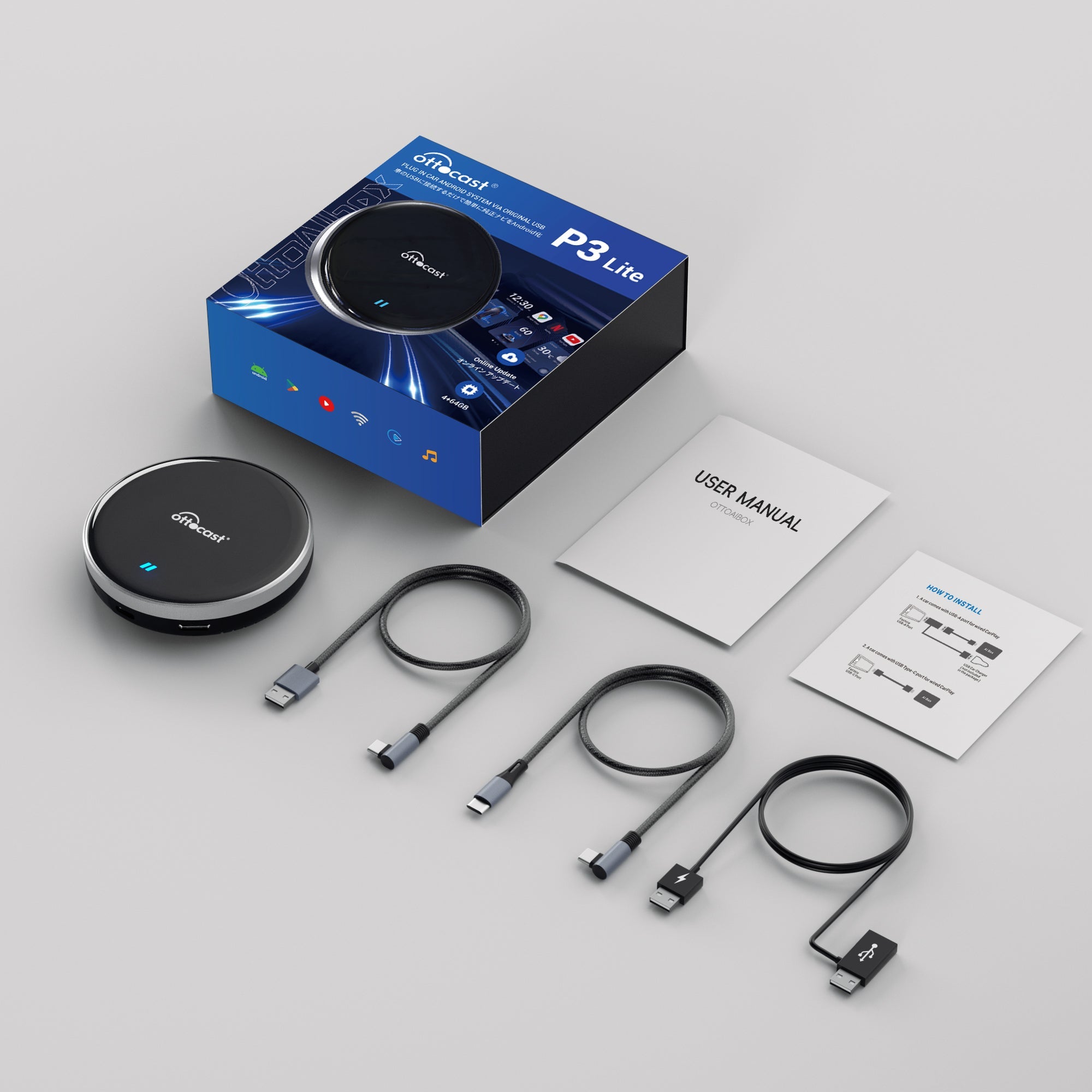 OttoAibox P3 Lite – صندوق CarPlay ذكي