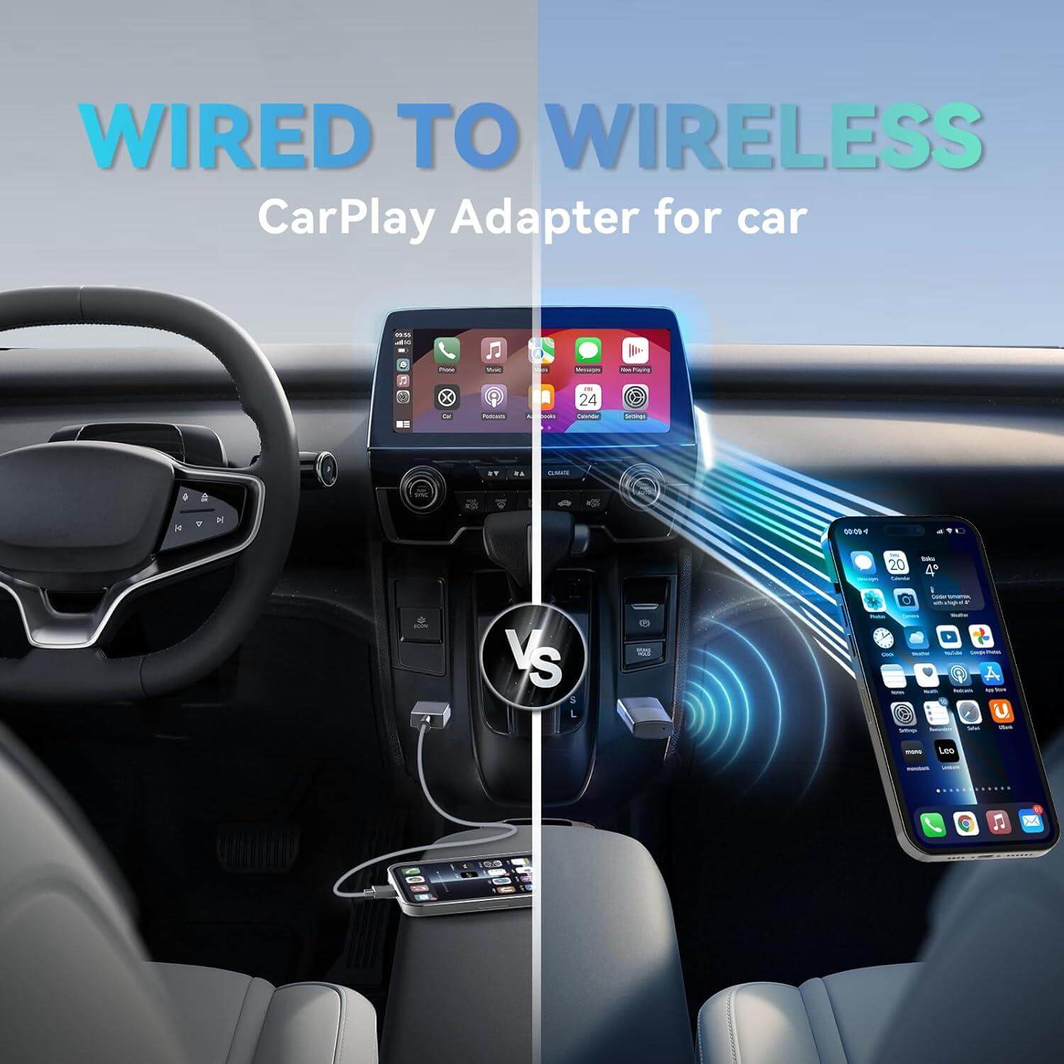 OTTOCAST Mini – محول لاسلكي لـ CarPlay و Android Auto