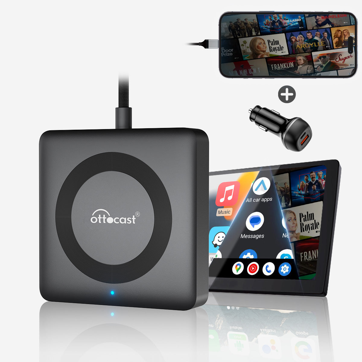 Car TV Mate Max – نظام CarPlay و Android Auto لاسلكي مع وسائط متعددة عبر HDMI