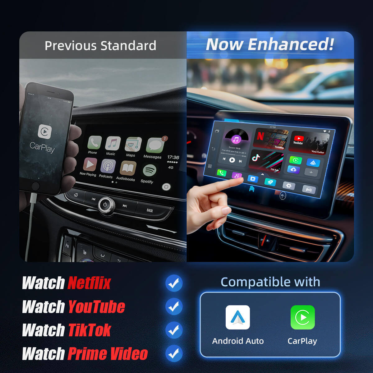 OTTOCAST® Play2Video Pro – Wireless Smart Car Media Box