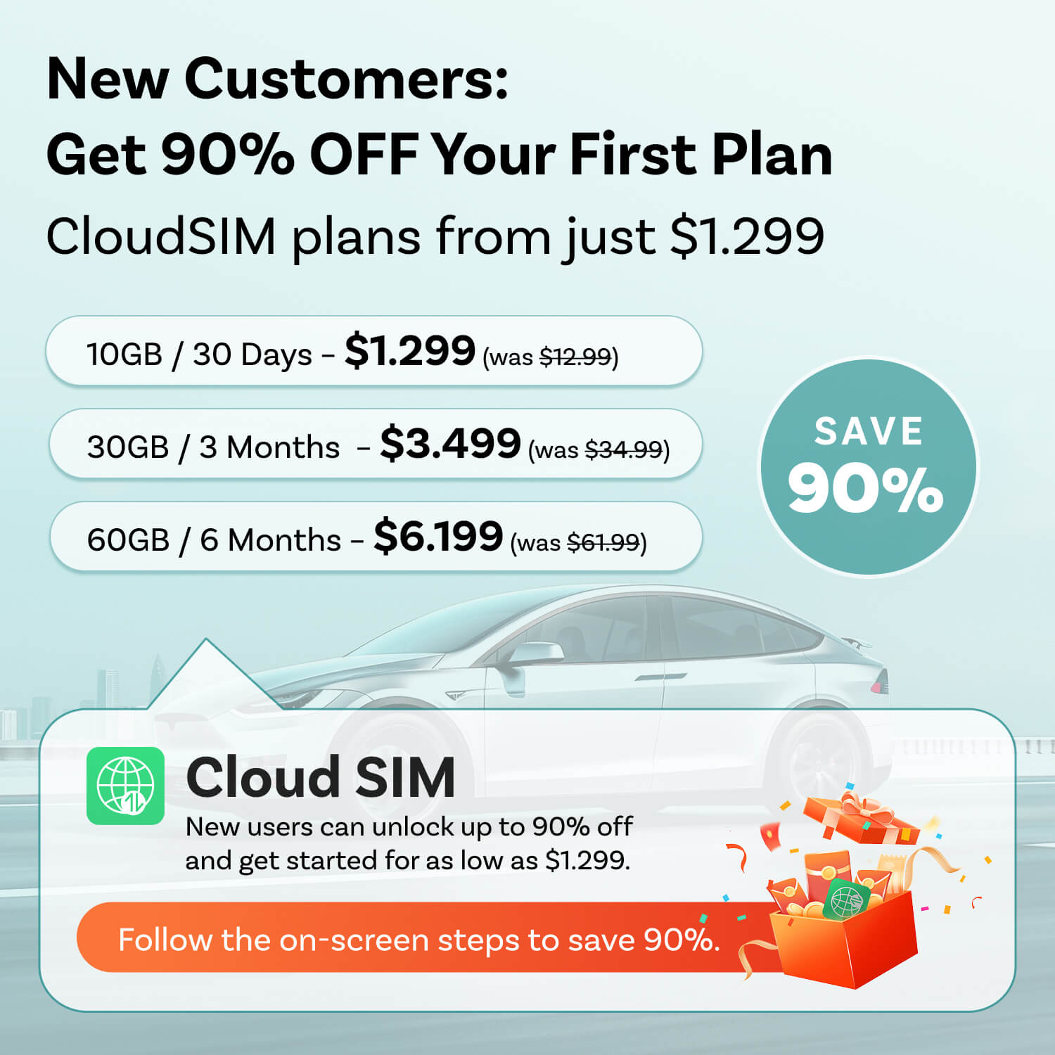 Ottocast CloudSIM - 10 جيجابايت / 30 جيجابايت / 60 جيجابايت / 120 جيجابايت