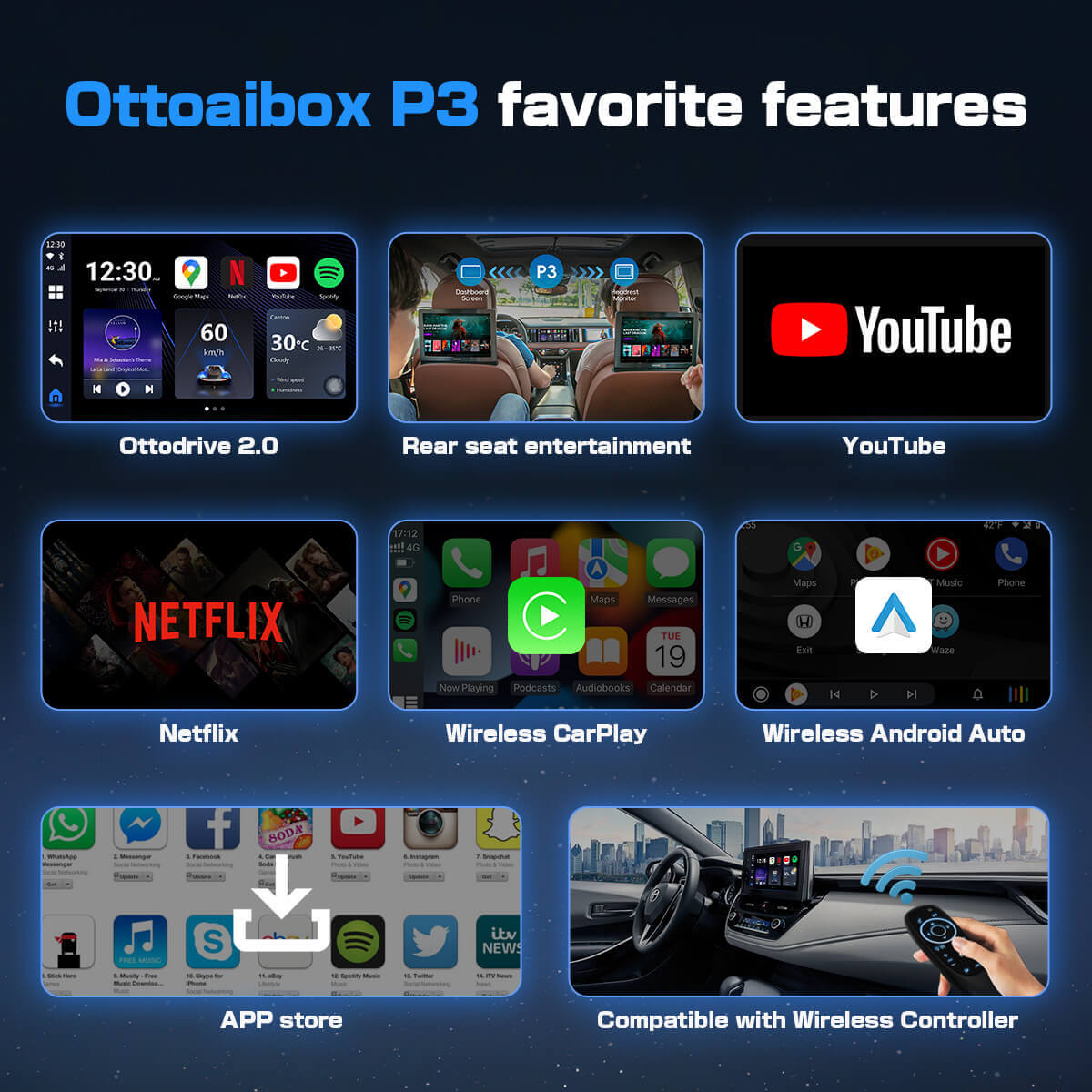 عرض اليوم – خصم ‎26٪‎ | جهاز OttoAibox P3 – صندوق CarPlay الذكي بالذكاء الاصطناعي