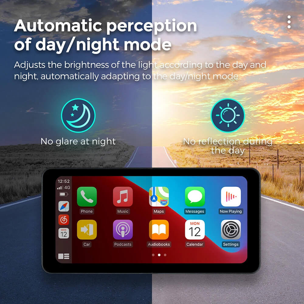 CarPlay Lite C5 Ultra – شاشة دراجة نارية بنظام Android 12 مع GPS وكاميرا DVR