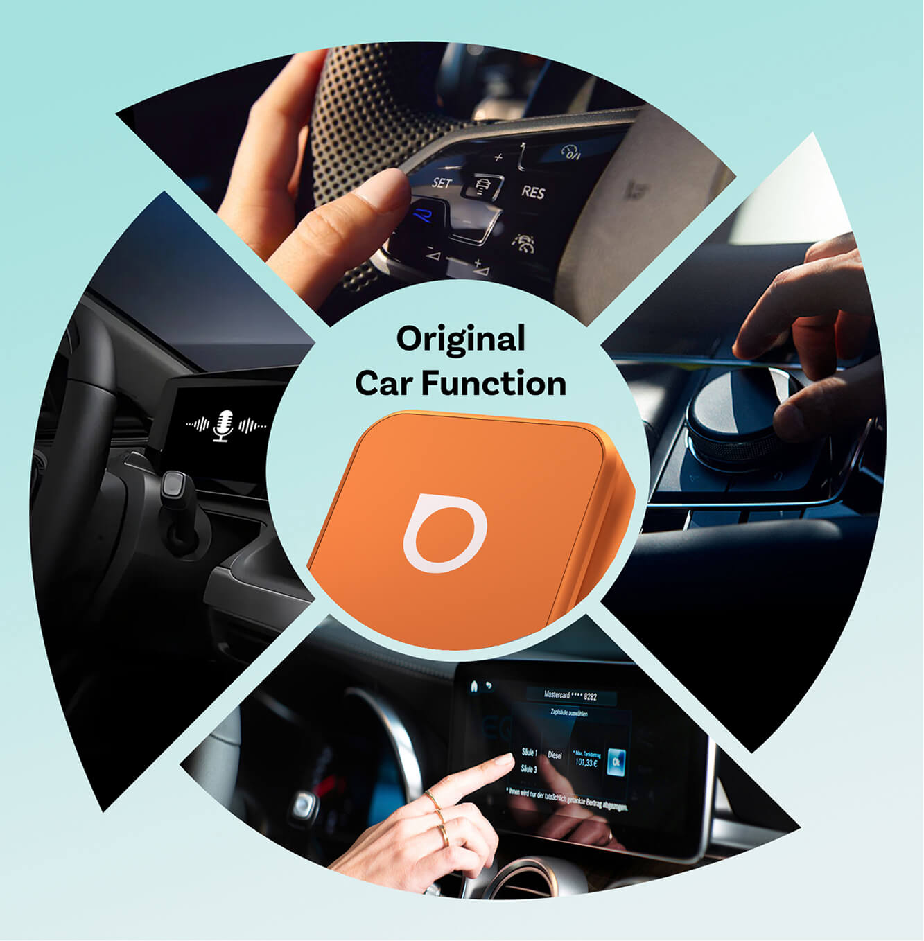 محول Ottocast Mini Cube 3.0 اللاسلكي لـ CarPlay وAndroid Auto – لون Cosmic Orange البرتقالي الكوني